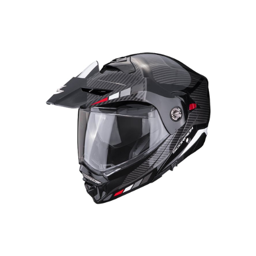 Scorpion EXO ADX-2 Camino Glossy Black Silver Red Helmet