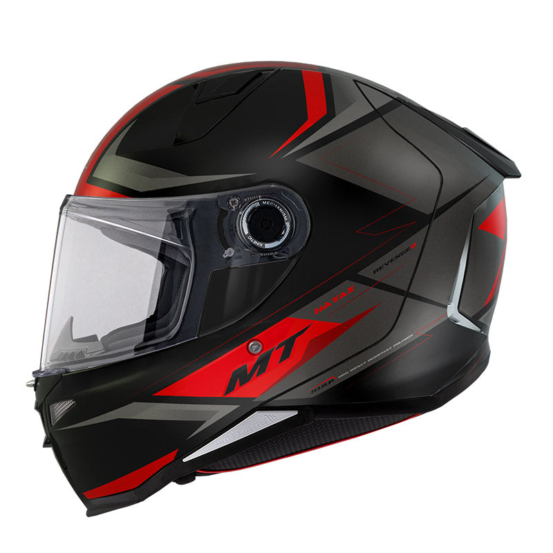 MT Helmets Revenge 2S B5 Hatax Matt Black Red